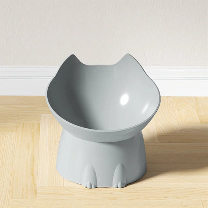 1pcs WhiskerWare Elevated Cat Bowl, Anti-Tip Plastic Raised Pet Feeding Dish with Tilted Edge, Neck Protection Kitty Food Beauty World Shop