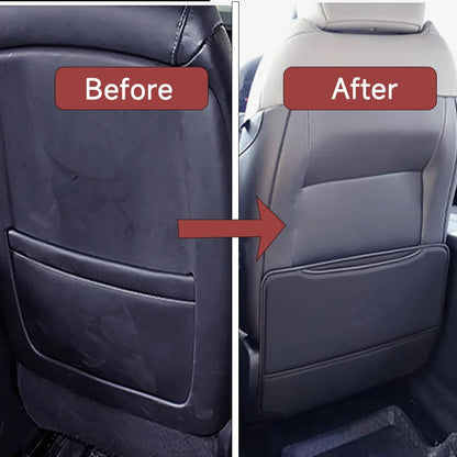 BLALION PU Leather Car Anti-kick Pad Auto Seat Back Organizer Storage Bag Car Backseat Anti Scratch Protector Pads with Cover Beauty World Shop