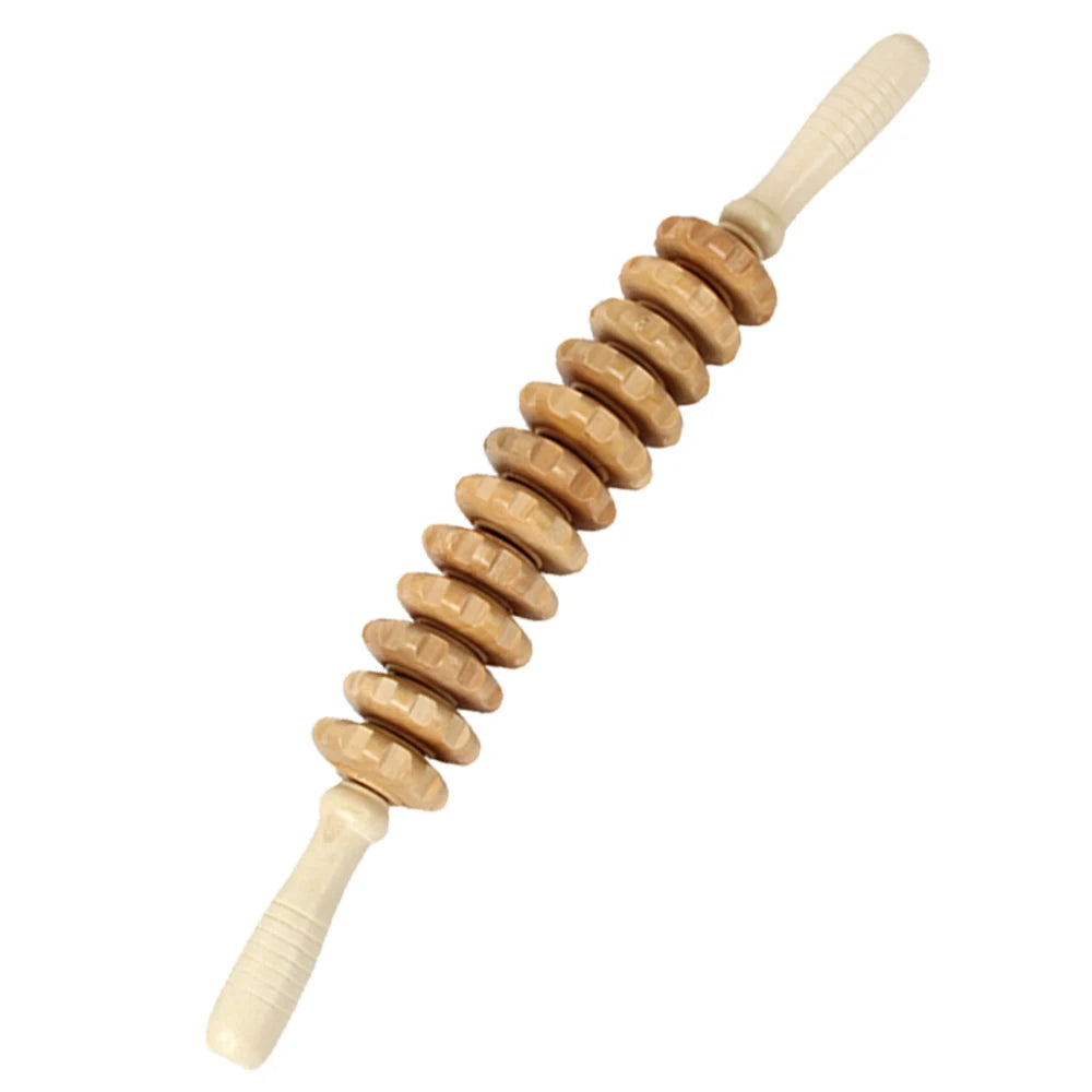 Natural Curved Wooden Massage Roller for Waist and Thigh, Multi-Functional Body Roller for Cellulite Reduction & Muscle Tension Beauty World Shop