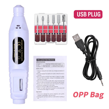 LINMANDA 6 In 1 Electric Nail Drills Kit Remove Polisher Manicure Portable Nail File Nail Drill Equipment  Pen Tools Machine Beauty World Shop