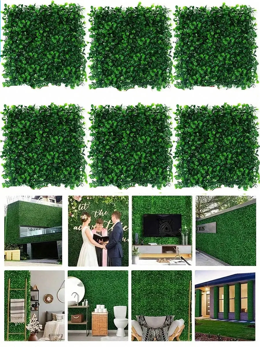 10pcs Artificial Plants Grass Wall Panel Boxwood Hedge Greenery UV Protection Green Decor Privacy Fence Backyard Screen Wedding Beauty World Shop