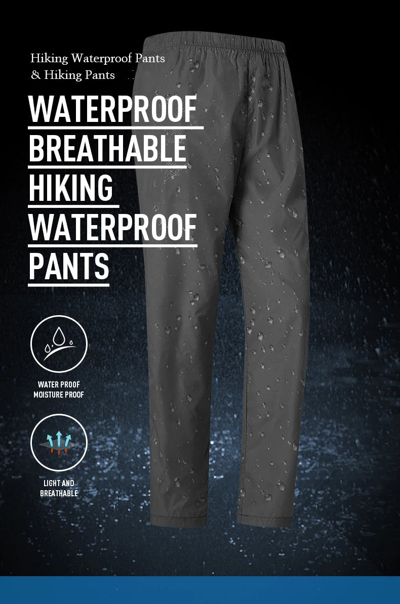 LNGXO Women Men Hiking Pants Outdoor Waterproof Pants Unisex Climbing Camping Sports Quick Dry Mountain Rain Trousers Anti UV Beauty World Shop