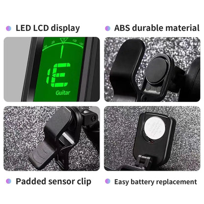 Guitar Tuner For All Instruments Clip on Electronic Tuner for Guitar Bass Ukulele Violin Mandolin Banjo Beauty World Shop