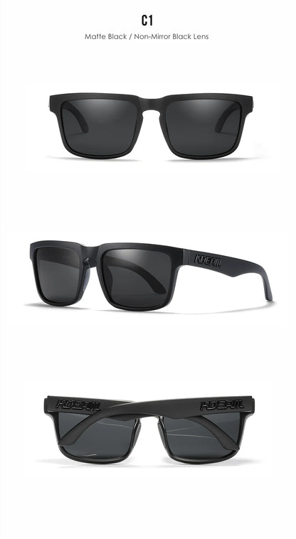 KDEAM Men's Polarized Sunglasses Square Casual Outdoors Sun Glasses Women Unisex Sunglass For Couple With Zipper Case Beauty World Shop