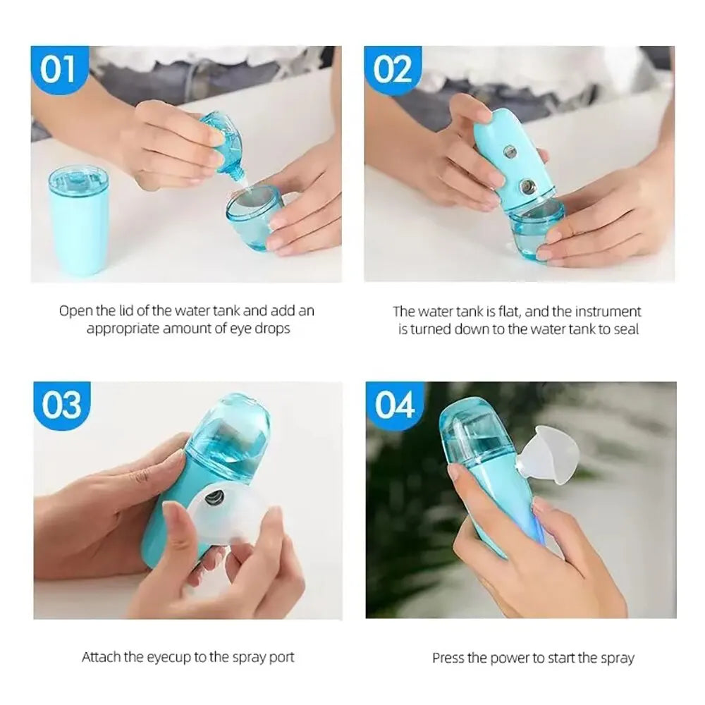 Eye Moistener Nano Spray Glasses Dry And Astringent To Relieve Fatigue Portable Usb Charging Eyewash Dry Eye Atomization Beauty World Shop