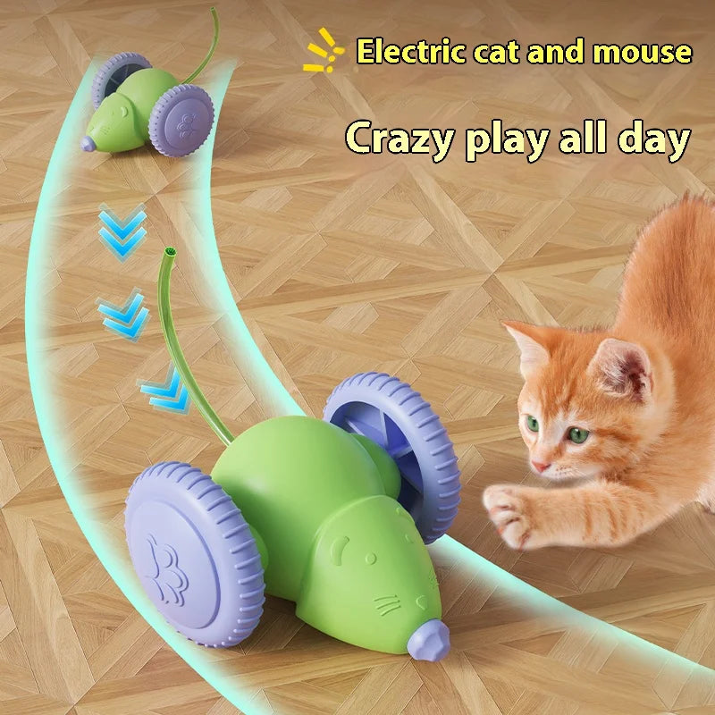 Electric Mouse Car Pet toys Interactive Cat Toy Rechargeable Automatic Teaser with Intelligent Obstacle Avoidance Pet Products Beauty World Shop