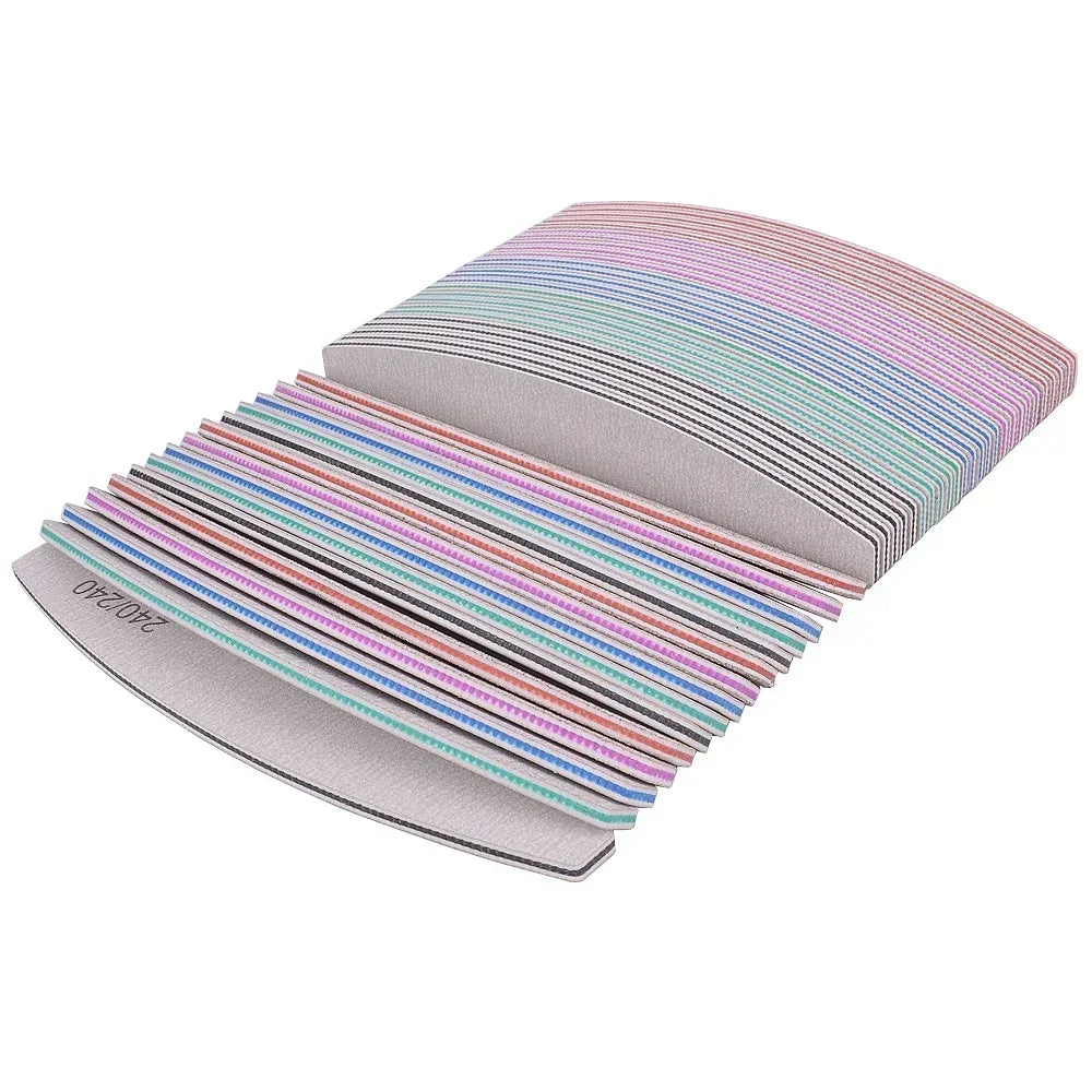 5/10Pcs Professional Nail File 150/180 Sandpaper Strong Thick Nail Files Sanding Half Moon Lime nail accessories and Tools Beauty World Shop