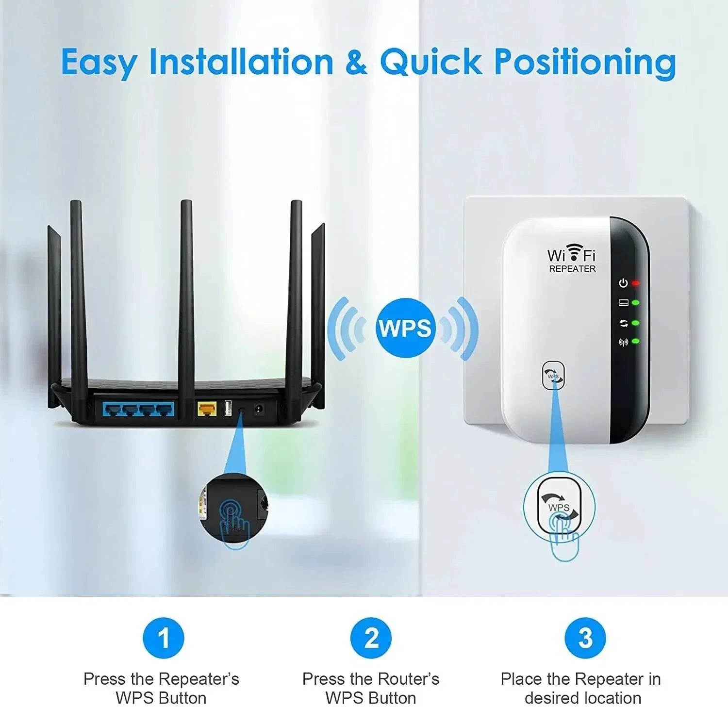 Wireless Signal Booster Wifi Extender Small Steamed Bun Network Repeater Ap Broadband Home Router Signal Amplification Extension Beauty World Shop