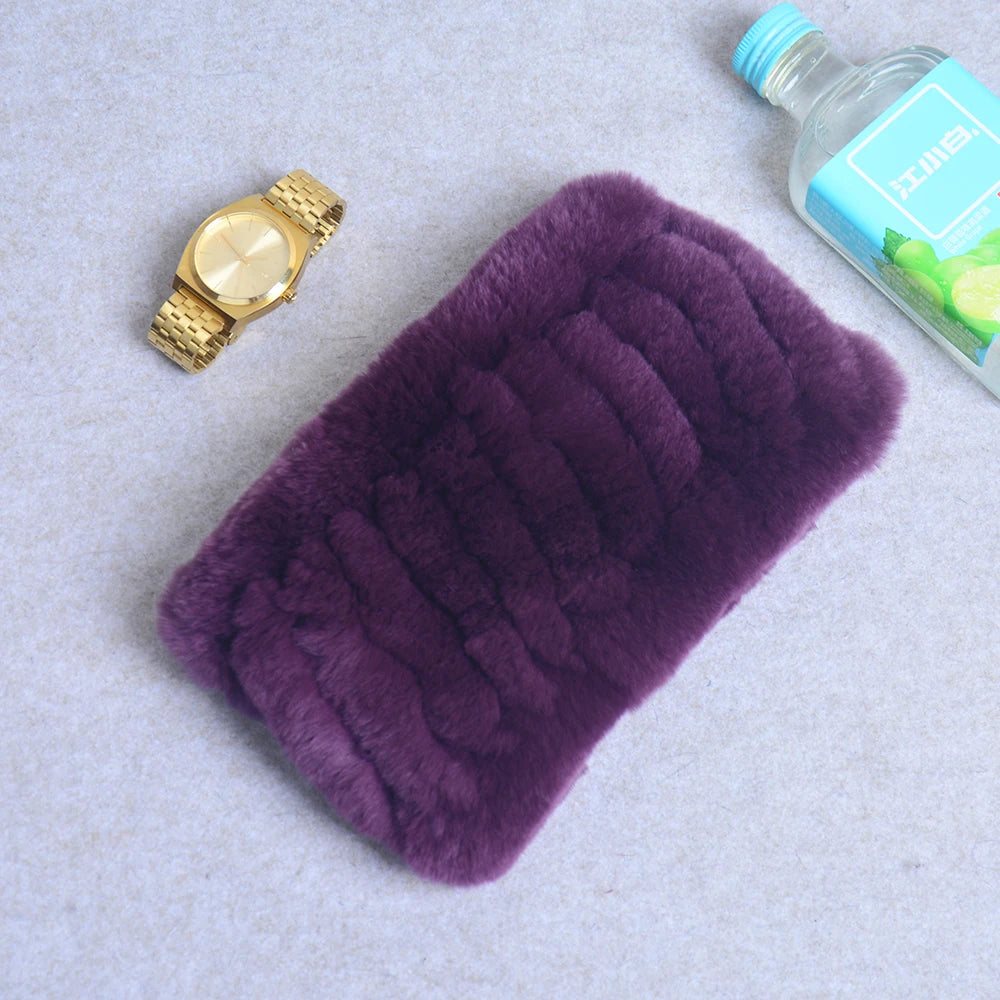 Women Handmade Stretch 100% Real Rabbit Fur Scarf Knit Genuine Rex Rabbit Fur Headbands Girls Natural Rabbit Fur Ring Scarves Beauty World Shop