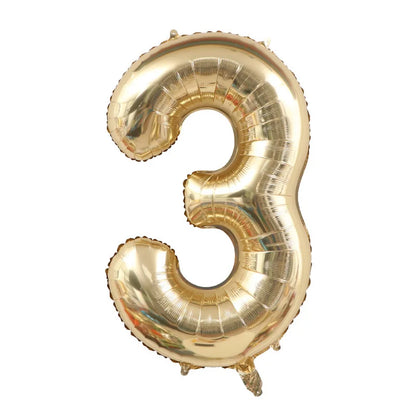 1PCS 40 inch large white gold light gold digital foil balloon for girls' birthdays helium big number0-9 balloon decoration Beauty World Shop