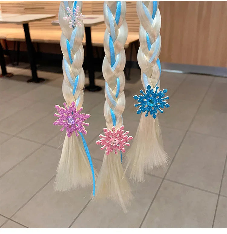 Disney Frozen Elsa Princess Wig Braid Hairpin Accessories For Girls Anime Figures Cartoon Toys Kids Kawaii Baby Hair Clip Gifts Beauty World Shop
