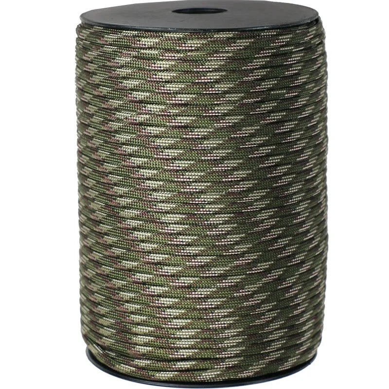 100M 550 Military Standard 9-Core Paracord Rope 4mm Outdoor Parachute Cord Survival Umbrella Tent Lanyard Strap Beauty World Shop