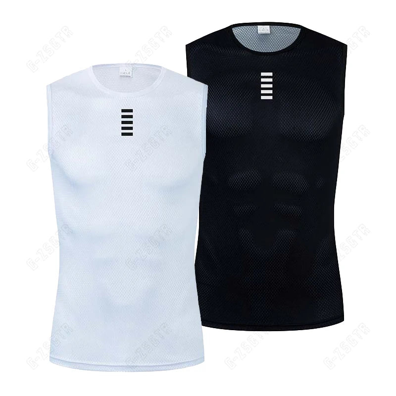 Cycling Base Layer Reflective Underwear White Cycling Jersey Sport Vest Men Undershirt Quick Dry Elastici Vest Road Bike Jersey Beauty World Shop