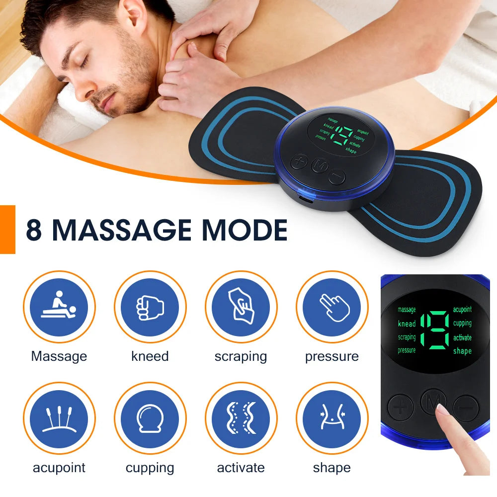 Electric Neck Massager EMS Muscle Massage Stimulator Low Frequency Instrument Back Cervical Calf Patches Pain Joints Mini Device Beauty World Shop