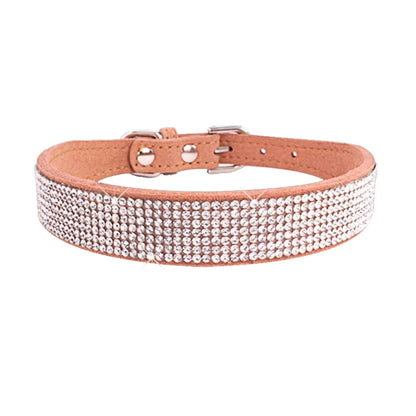 Dog Collar Crystal Glitter Rhinestone Pet Collars Zinc Alloy Buckle Collar For Small Medium Dogs Cats Chihuahua Pug Dog Collar Beauty World Shop