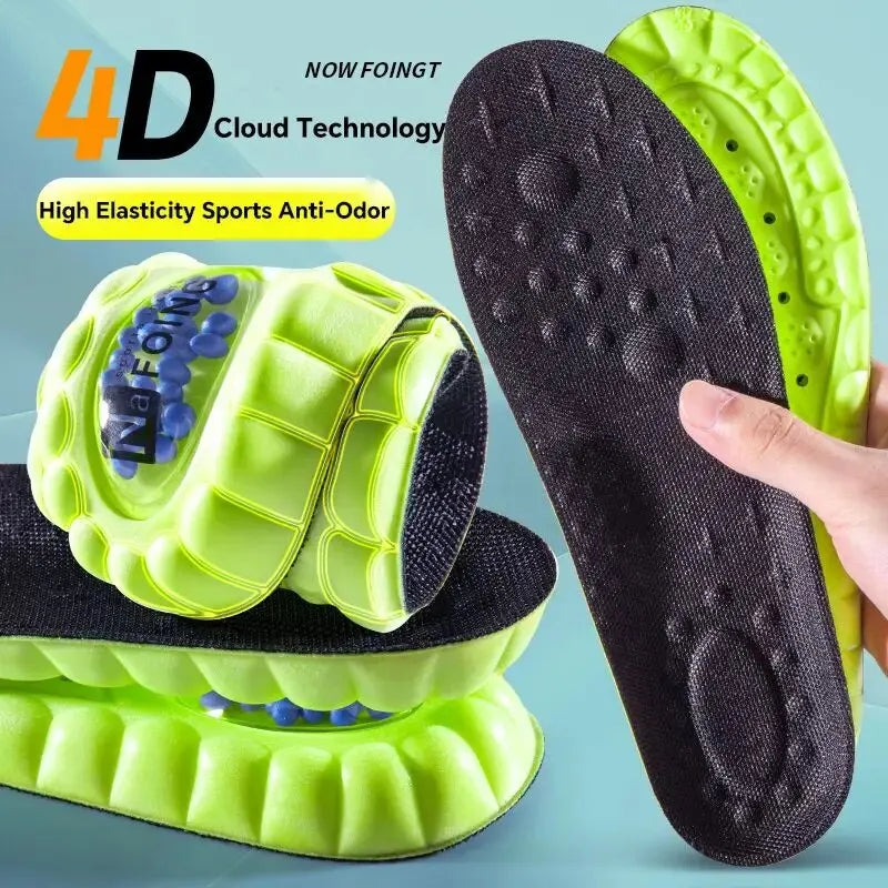 1Pair 4D Cloud Sport Insoles for Shoes PU Air Cushion Sole Soft Shock Absorption Deodorant Breathable Running Orthopedic Insoles Beauty World Shop