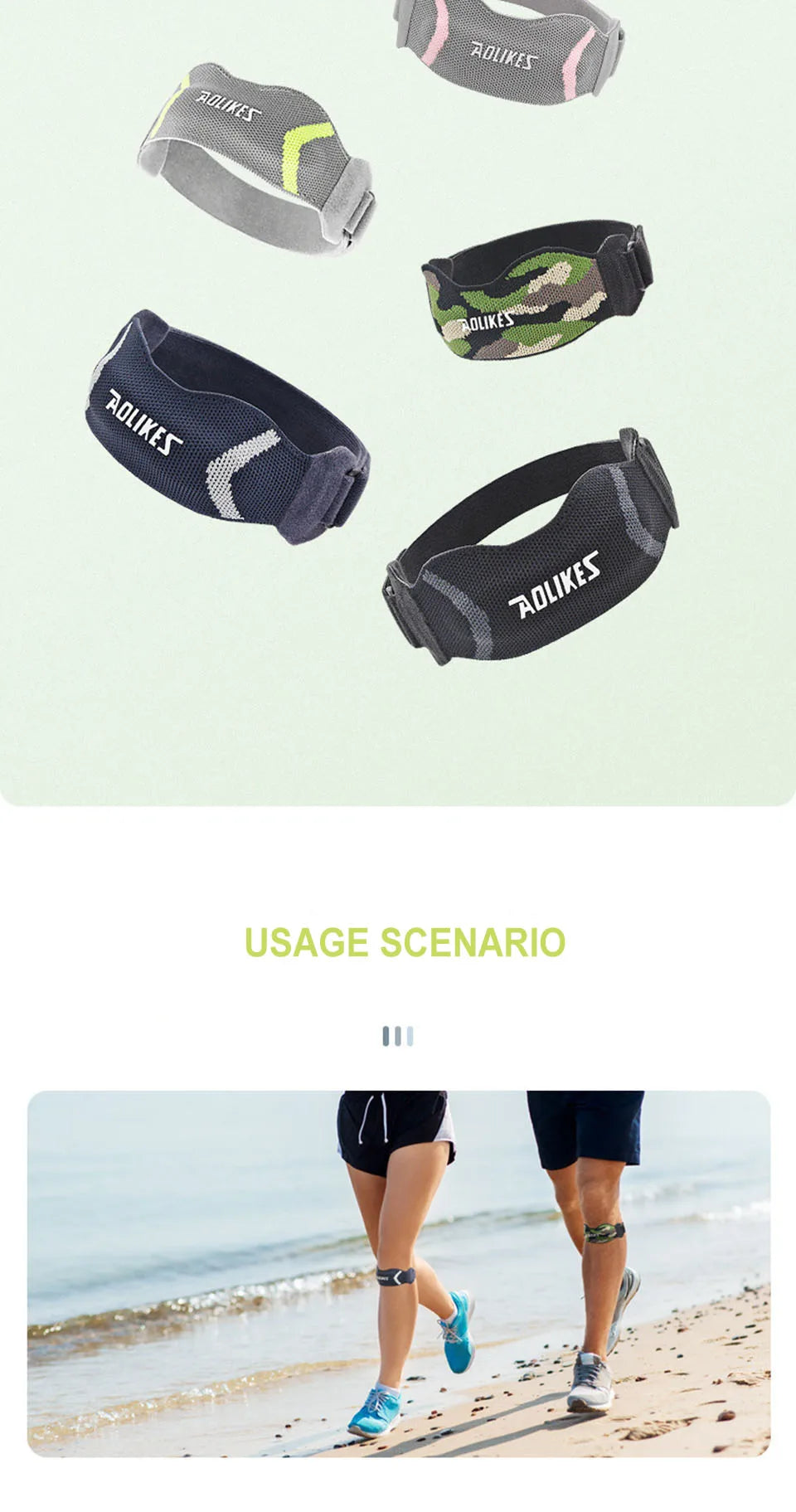 AOLIKES 1PCS Knee Braces for Knee Pain,Patella Knee Support Strap,Adjustable Patellar Tendon Stabilizer Band for Basketball Beauty World Shop