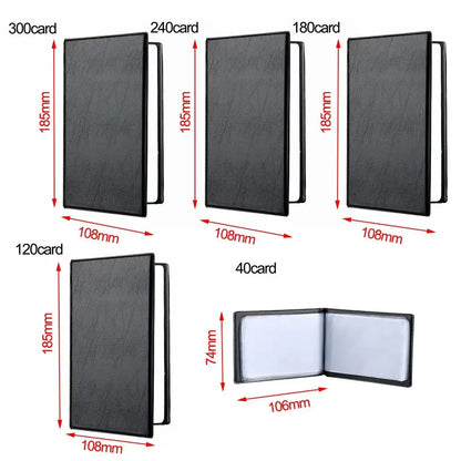 40/120/180/240/300 Cards ID Credit Card Holder Book Case Organizer Leather Business Cards ID Credit Card Holder Case Cards Album Beauty World Shop