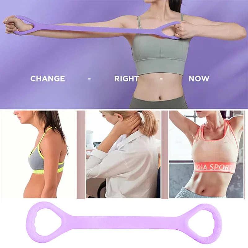 8 Fitness Workout Resistance Band Arm Back Shoulder Exercise Elastic Training Band Yoga Pilates Physical Therapy Equipment Beauty World Shop