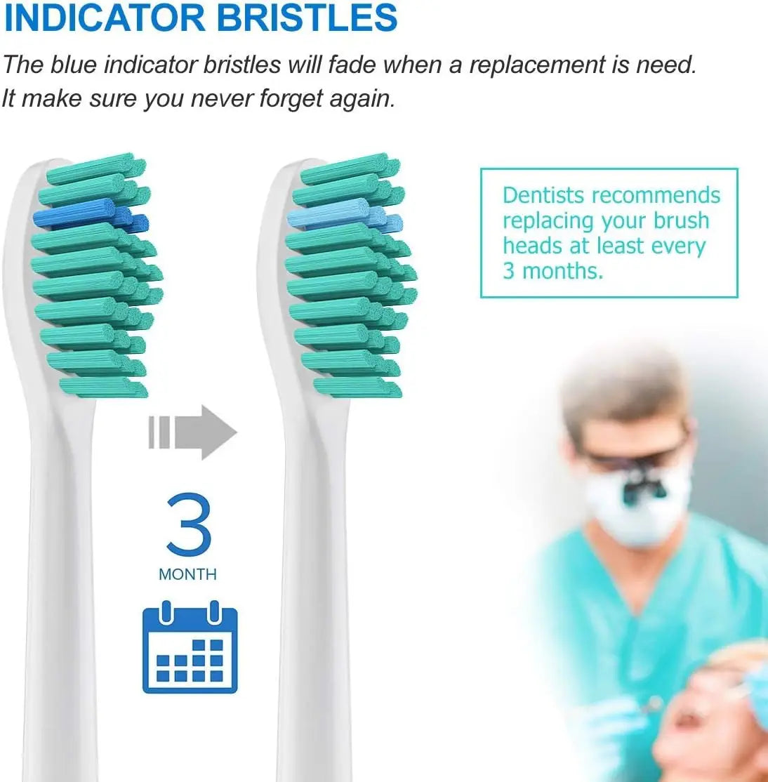 4-32pcs  Replacement Toothbrush Heads Compatible with Philips Sonicare Electric Brush Head 1100 2100 4100 4300 5100 5300 6100 Beauty World Shop