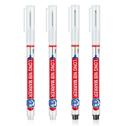 4Pcs/Set 20mm Deep Hole Long Nib Head Markers For Metal Perforating Pen Waterproof Bathroom Woodworking Decoration Multi-Purpose Beauty World Shop