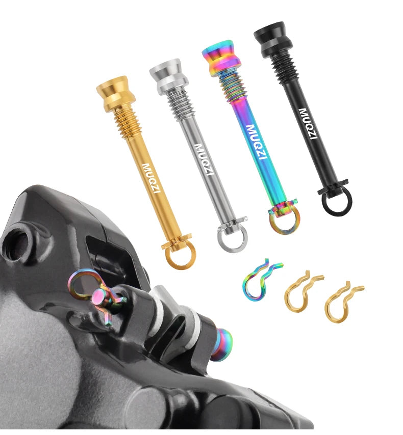 MUQZI 2pcs Titanium Bolts Bicycle Disc Brakes Caliper Lightweight Mounting Screws Road MTB Disc Brake Pad Bolts with Fixing Clip Beauty World Shop