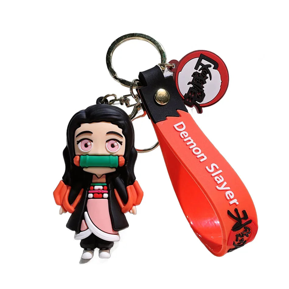 Anime Figure Demon Slayer Keychain Car Keychain Cartoon Backpack Pendant Handmade Backpack Pendant Kids birthday Christmas Gifts Beauty World Shop
