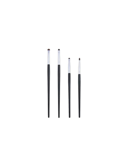 1 Set Of 4 Black Eye Detail Makeup Brushes Pony Hair Precision Eye Shadow Lying Silkworm Brightening Eyeliner Applicator Small Beauty World Shop