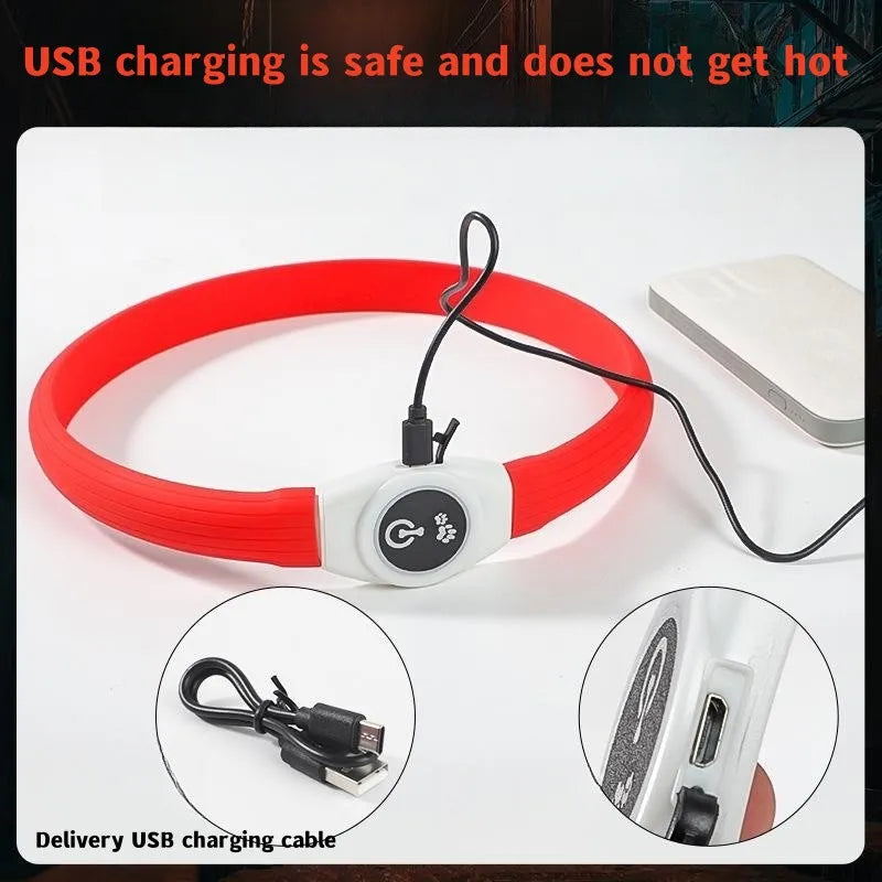 New Led Luminous Dog Collar PVC Waterproof , For Large Medium Small Dogs Collar Usb Light Night Safety Pet Glowing Accessories Beauty World Shop