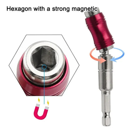 1PC Red Curved Hexagonal Handle Directional Extension Rod Magnetic Screw Drill Tip Universal Adapter Electric Tool Accessories Beauty World Shop