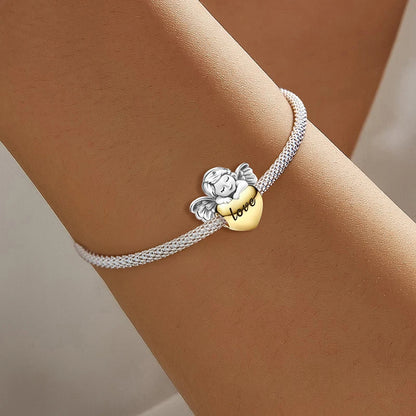 Shecharms 925 Sterling Silver Love Heart Firefly Golden Series Charms Fit DIY Making Bracelet Necklace High Quality Fine Jewelry Beauty World Shop