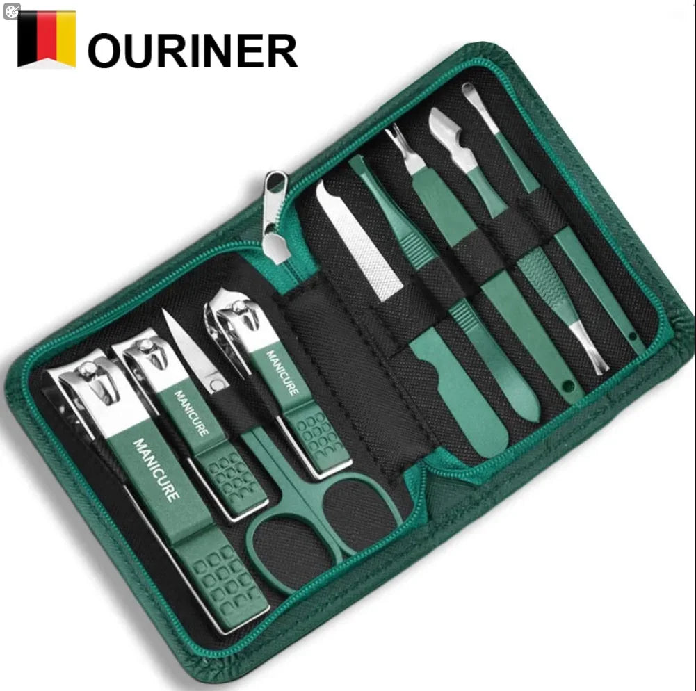 Professional 7-18 Piece Nail Care Kit Stainless Steel Manicure & Pedicure Set with Travel Case for On-the-Go Grooming Beauty World Shop