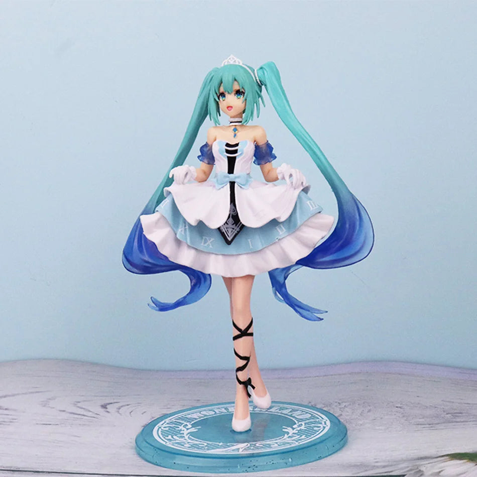 New 20cm Desktop Cute Hatsune Miku Kwaii Style Anime Figure Toys PVC Model Collector Doll Birthday Gift Beauty World Shop