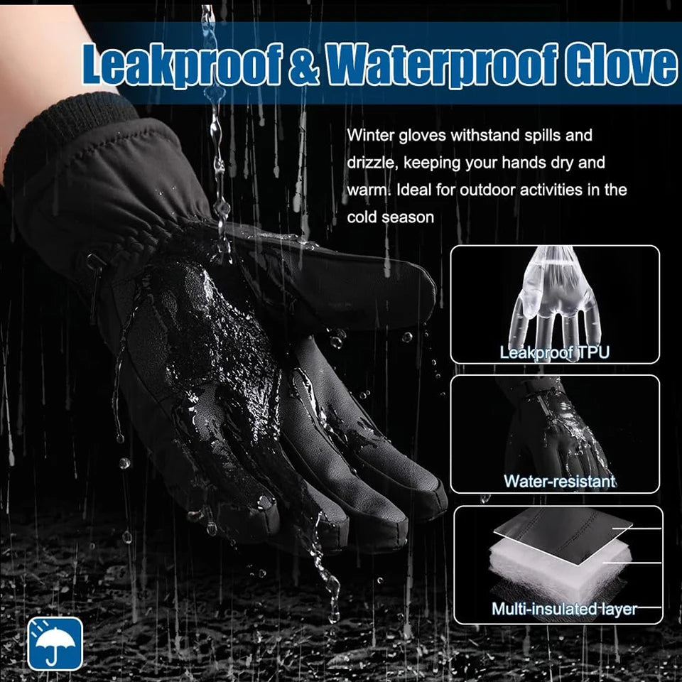 GTUBIKE Waterproof Men’s Women’s Winter Cycling Gloves Thermal Touchscreen Ski Gloves for Running Outdoor Sports Gloves Beauty World Shop
