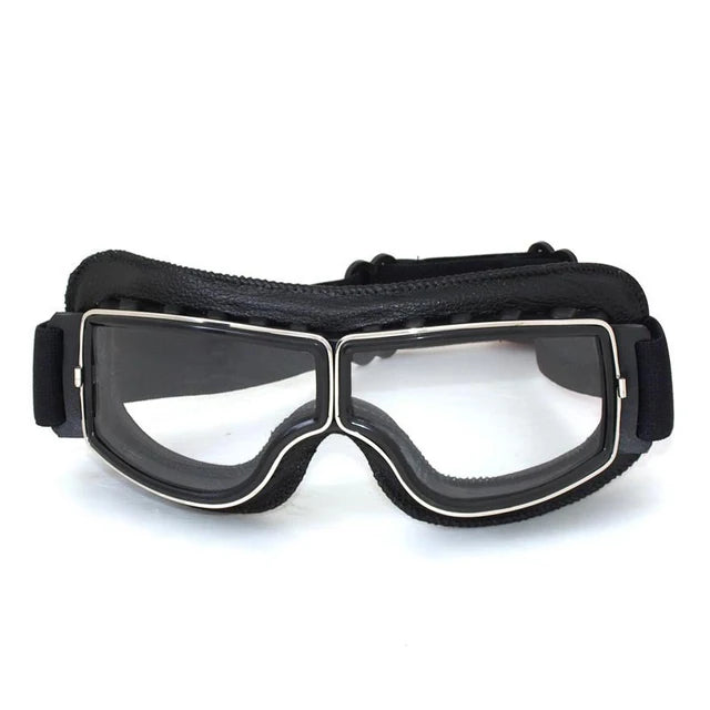 Motorcycle Glasses Windproof Motorcycle Helmet Glasses Sunglasses Retro Universal Folding Leather Retro Motorcycle Accessories Beauty World Shop