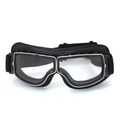 Motorcycle Glasses Windproof Motorcycle Helmet Glasses Sunglasses Retro Universal Folding Leather Retro Motorcycle Accessories Beauty World Shop