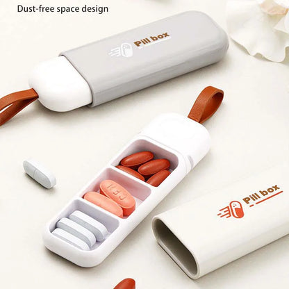 Portable Colorful 3 Spaces Medicine Case Health Care Container Case Pill Box Splitters Travel Pill Box Tiny Box Easy to Carry Beauty World Shop