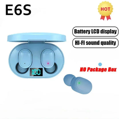 E6S Wireless Bluetooth Earphones TWS Bluetooth Headset Wireless Earbuds Noise Cancelling Earphones with Microphone Headphones Beauty World Shop
