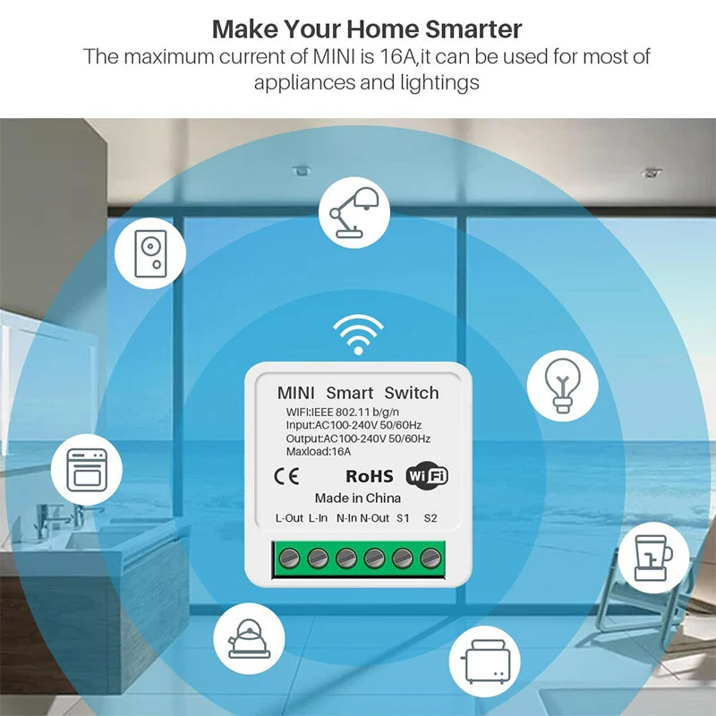 16A Wifi Switch Smart 2-Way DIY Switches Circuit Breaker Timer Support Alexa Маруся Google Home Alice SmartThings Smart Home Beauty World Shop