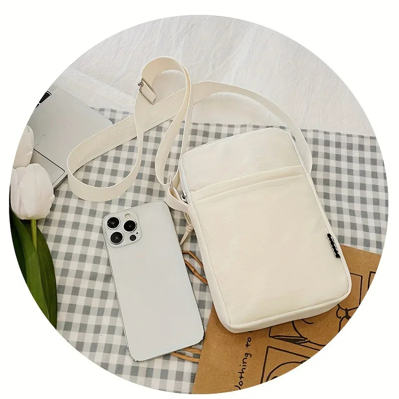 New Fashion Simple Casual Shoulder Messenger Bag, Women's Portable Mobile Phone Bag, Vertical Coin Key Bank Card Shoulder Bag Beauty Trend Shop