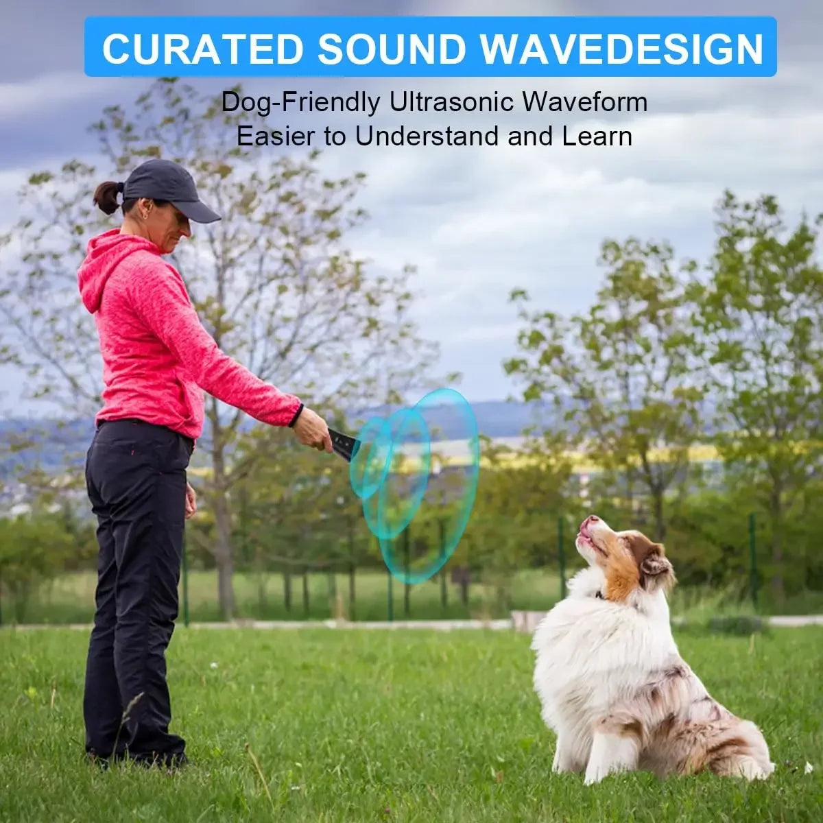 Ultrasonic Dog Barking Deterrent Trainer with LED Light Stop Bark Control Device for Pets Training