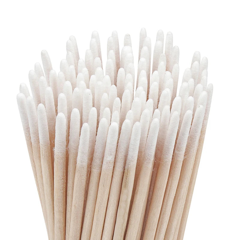 100/300 Pcs Disposable Ultra-small Cotton Swab Brush Lint Free Micro Wood Makeup Brushes Eyelash Extension Glue Removing Tools Beauty World Shop