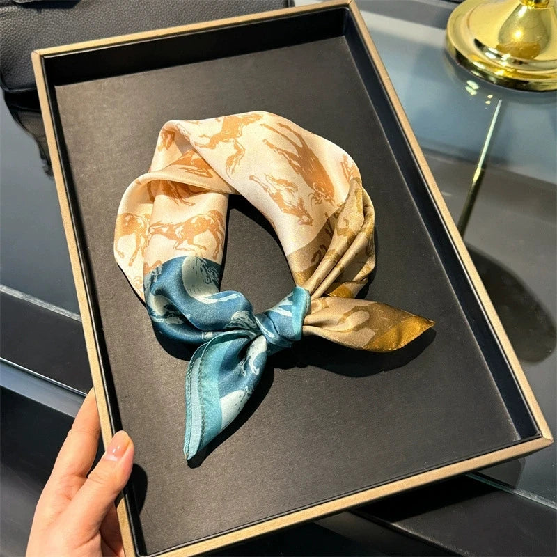 Scarf 100% Silk Bandana Women Square Scarves Wrap Kerchief Spring Fashion Luxury High Quality Headband Hijab Shawls 2026 Beauty World Shop