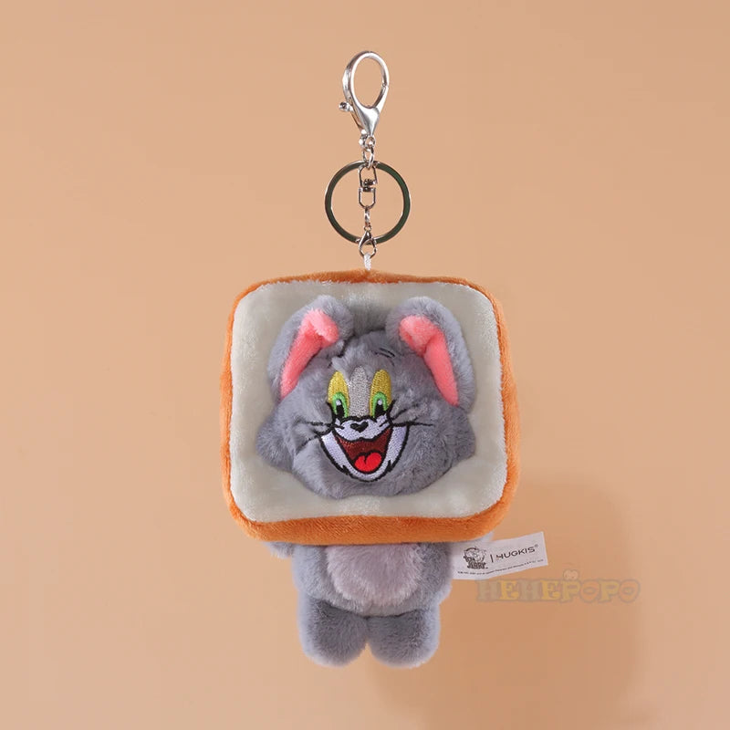 Original Tom and Jerry Plush Keychains Cosplay Cheese Toast Bagel Cake Jerry Hamburger TOM Lovely Cute Gift Toy Toy Beauty World Shop