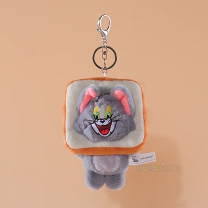 Original Tom and Jerry Plush Keychains Cosplay Cheese Toast Bagel Cake Jerry Hamburger TOM Lovely Cute Gift Toy Toy Beauty World Shop