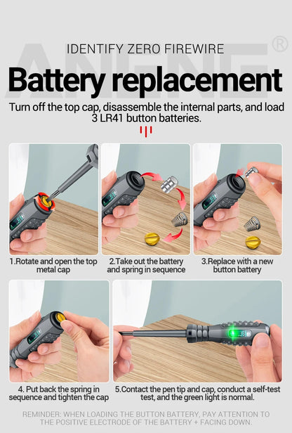 Multifunctional Electrician Test Screwdriver AC Non-contact Induction Test Pen Voltage Tester 70-600V Red Green Induction Lights Beauty World Shop
