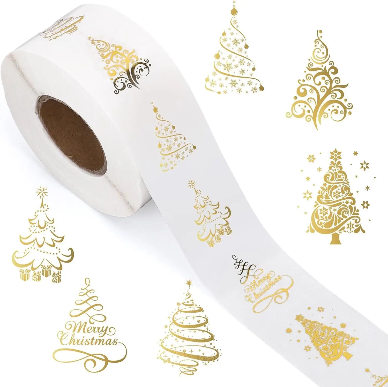 500pcs 1inch/2.5cm Clear Merry Christmas Stickers Presents Cards Tag Self Adhesive Seals Label Scrapbooking Stickers Beauty World Shop