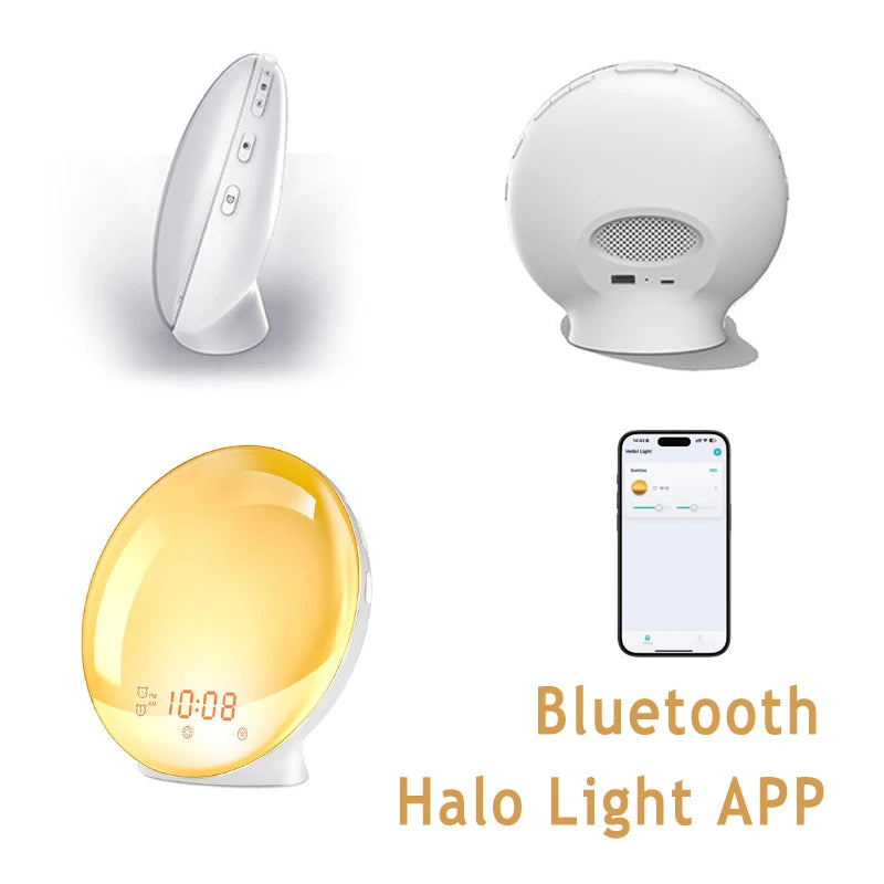 Wake Up Light Alarm Clock with Sunrise/Sunset Simulation Dual Alarms FM Radio Nightlight 7 Colors Natural Sounds Snooze Beauty World Shop