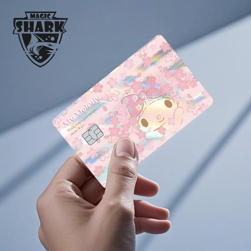 Hot Sale Hello Kitty Kuromi Holographic Laser Shinny Film Skin Cover Sticker for Debit Credit Card Bank Card Beauty World Shop