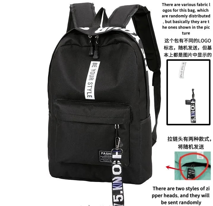 Fashion trend backpack backpack for men and women junior high school high school student bag large capacity korean version of th Beauty World Shop
